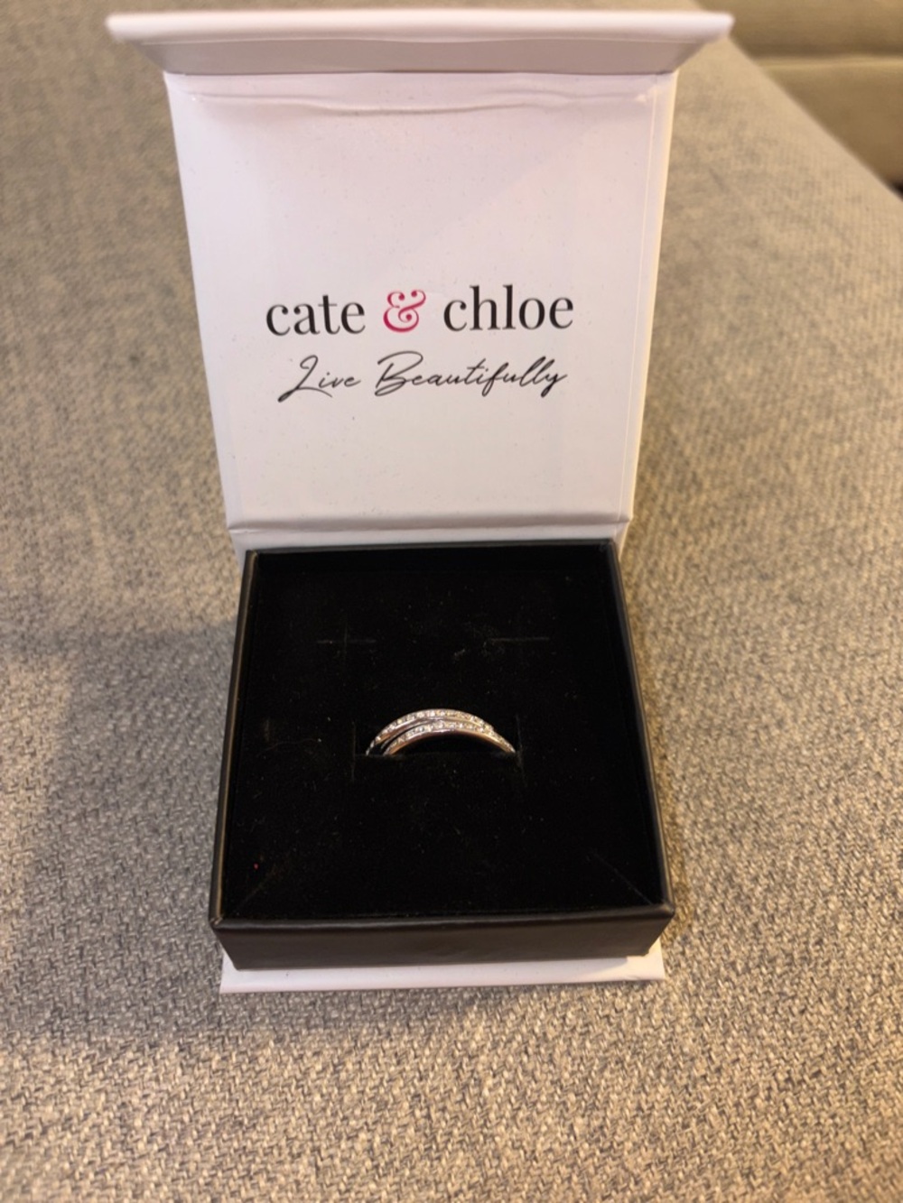 cate & chloe Silver Crystal hoop earrings